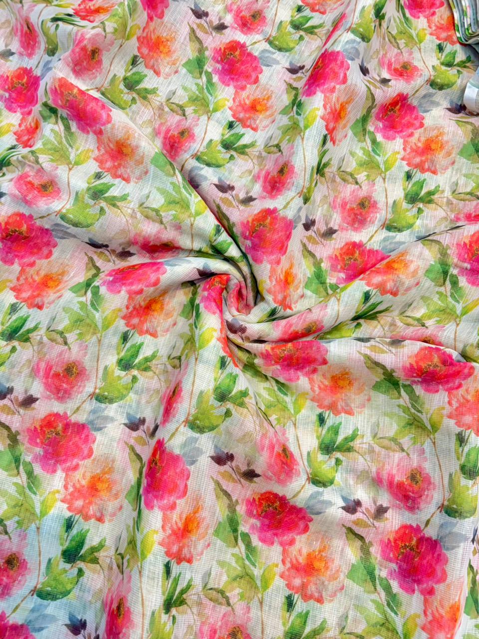 Blush Garden Shimmer Cotton – Premium Floral Print (44” Width) (Copy)