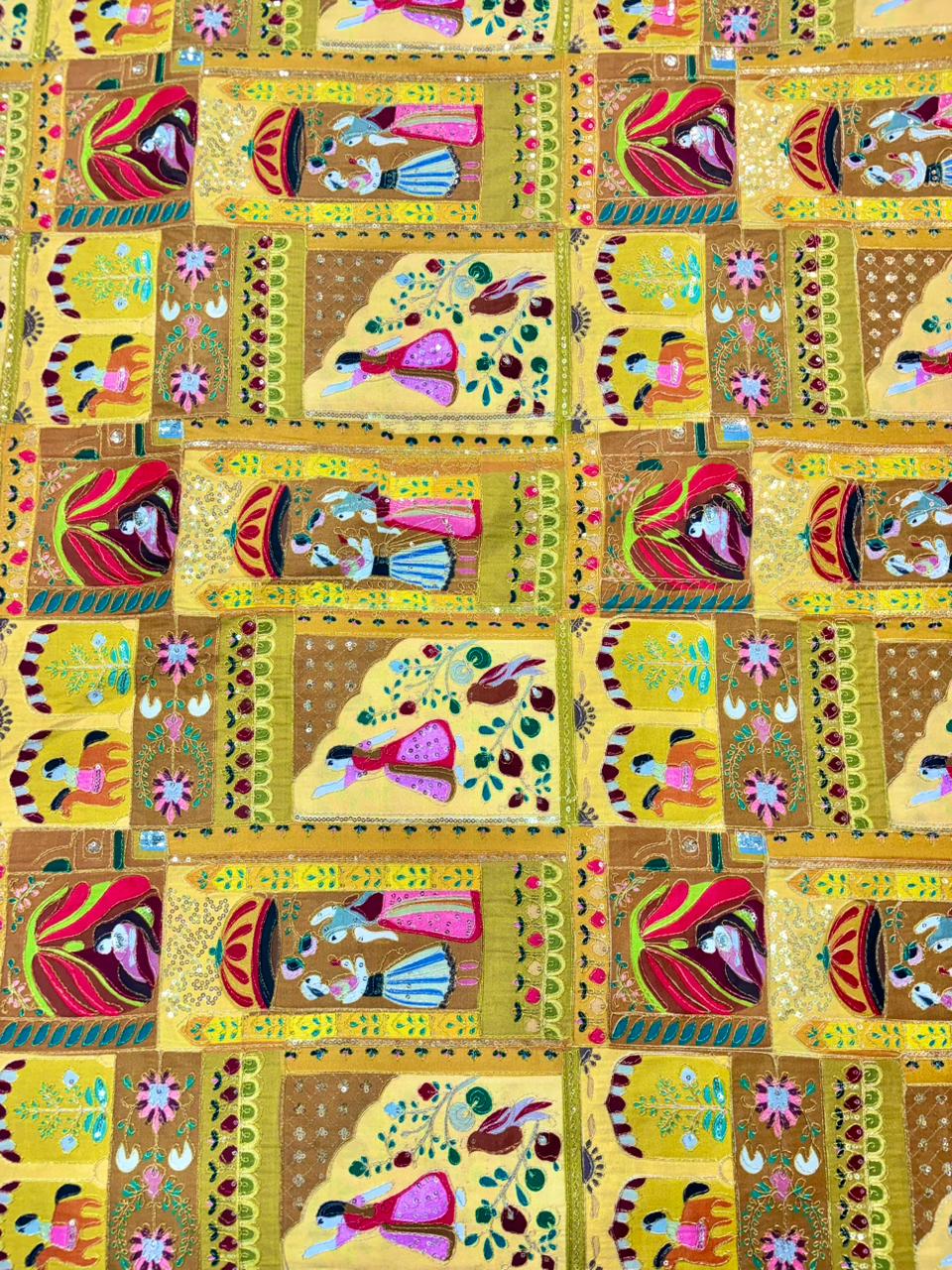 Trending ♥️Royal Heritage Story Print Crepe Fabric width 44