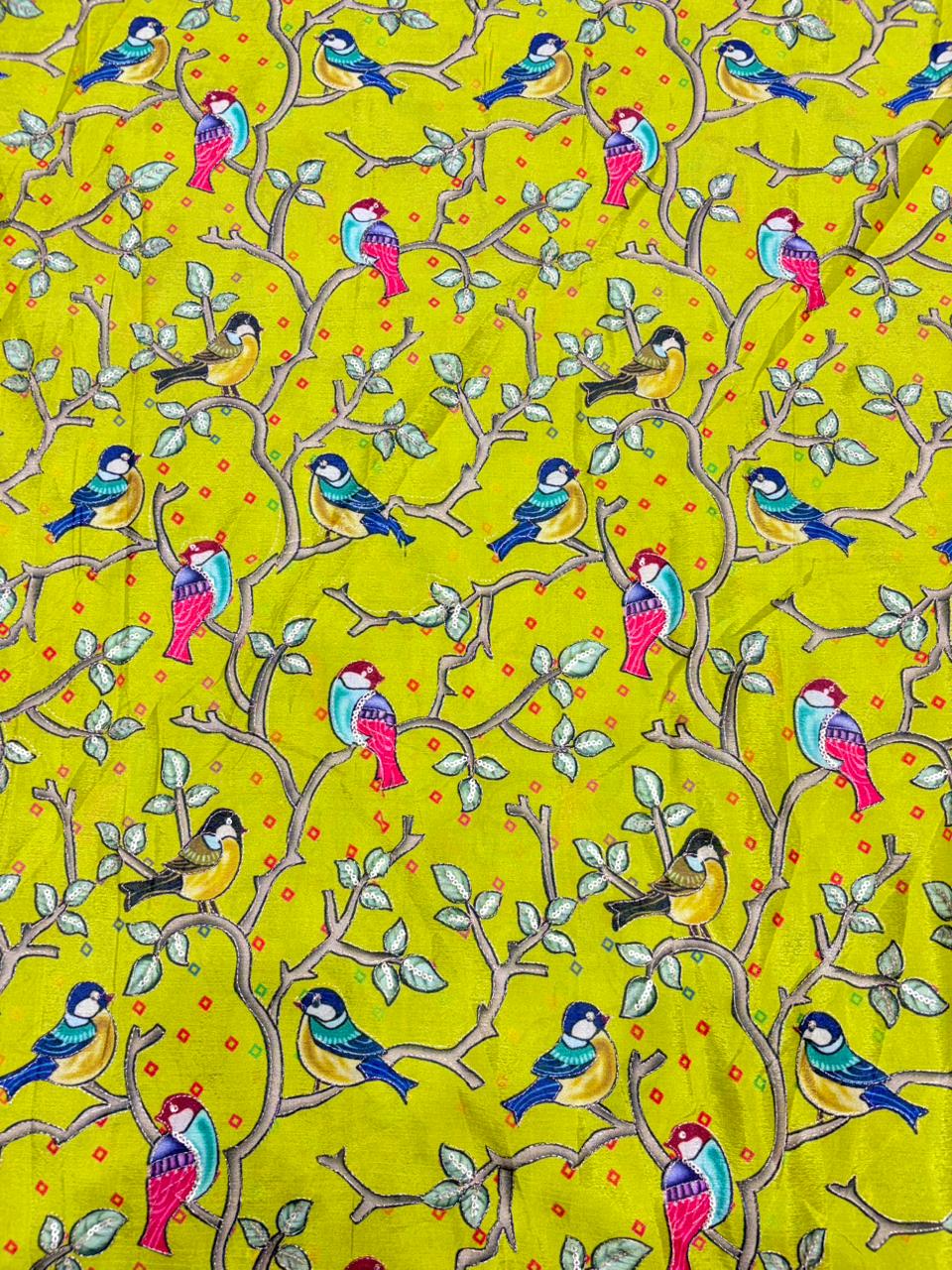 Royal Kalamkari Enchantment | Premium Dola Silk width 44 soft lite weight