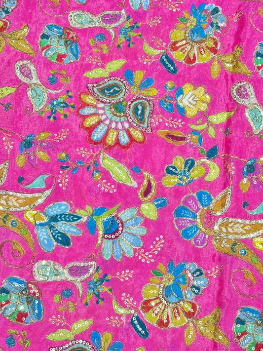 Beautiful 😍 Pure Chenin fabrics flower desing 44inch width