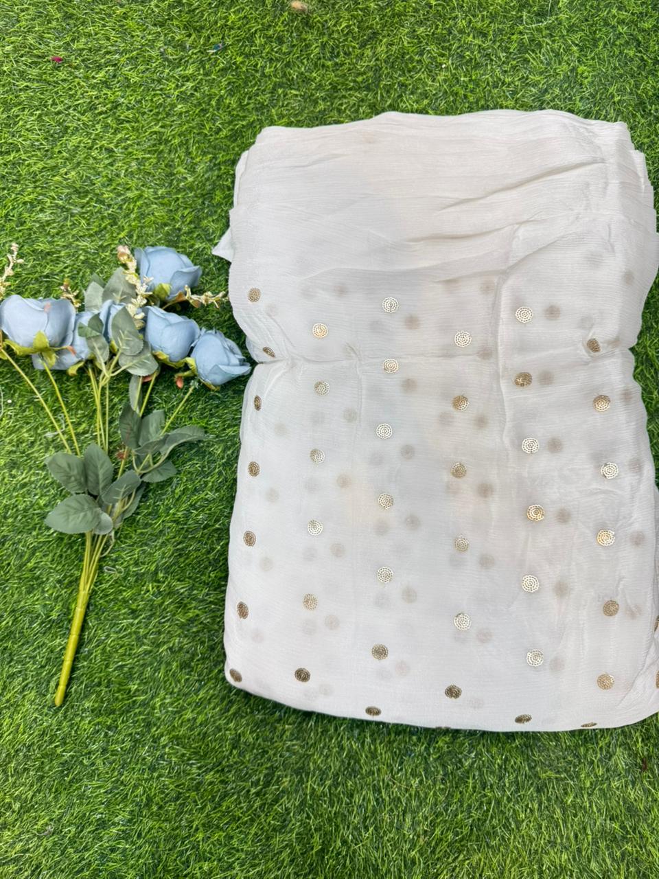 Cloud Soft Georgette Fabric – Premium Lightweight Designer Fabric Dyble ✅ width 44