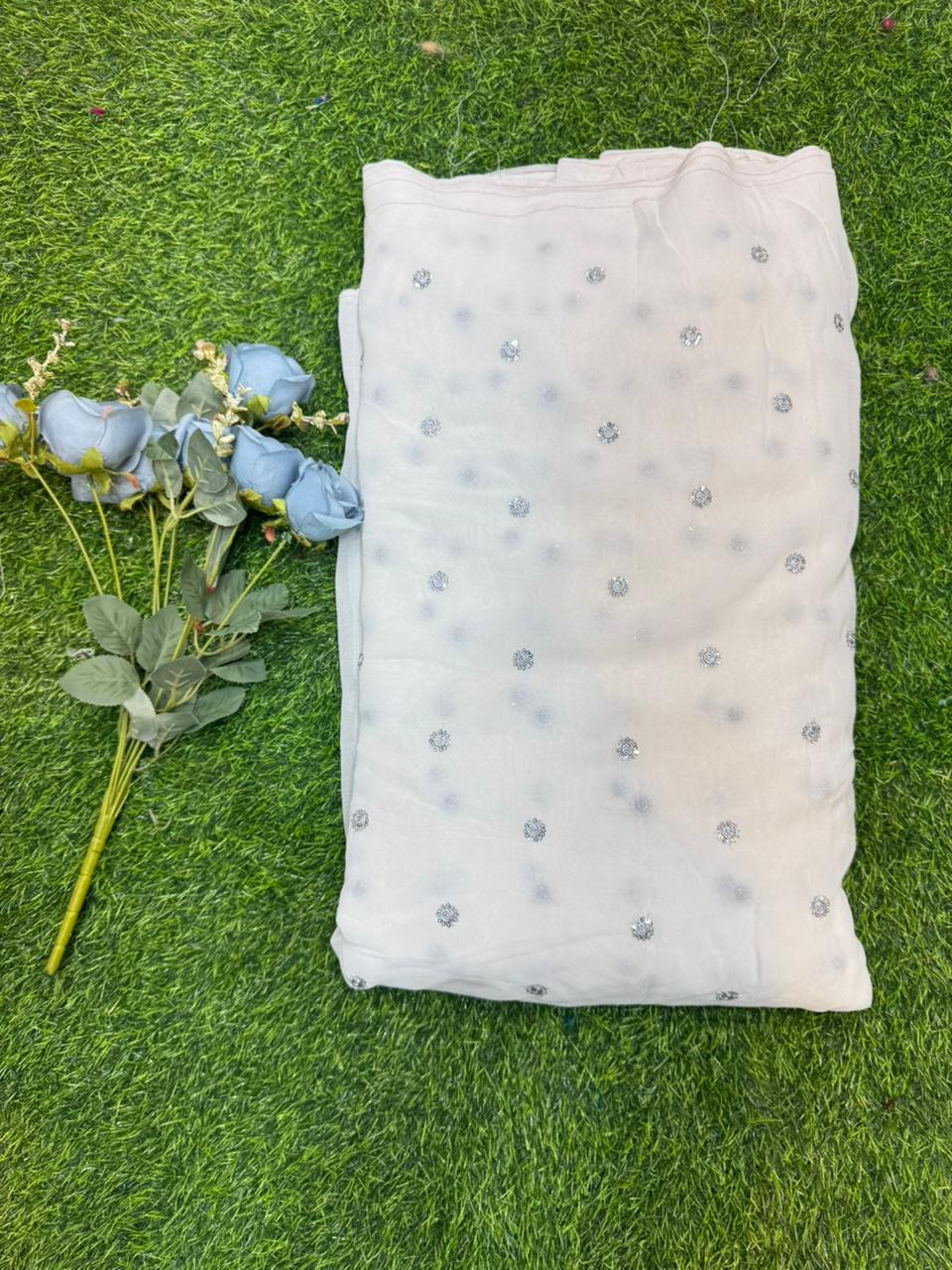 Cloud Soft Georgette Fabric – Premium Lightweight Designer Fabric Dyble ✅ width 44
