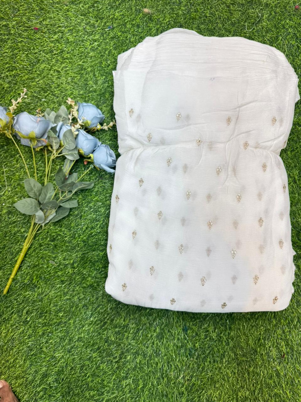 Cloud Soft Georgette Fabric – Premium Lightweight Designer Fabric Dyble ✅ width 44