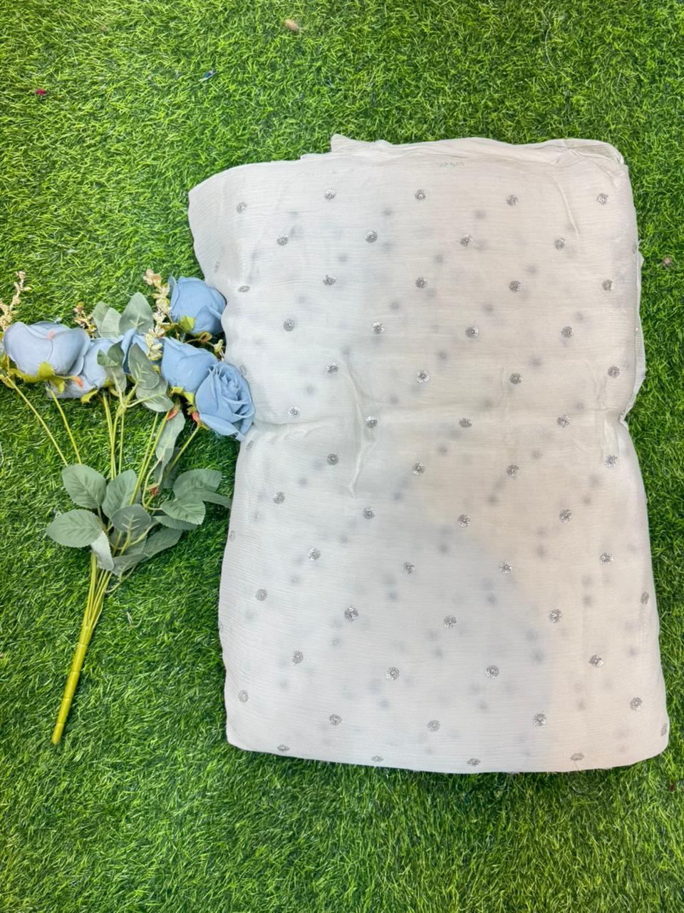 Cloud Soft Georgette Fabric – Premium Lightweight Designer Fabric Dyble ✅ width 44
