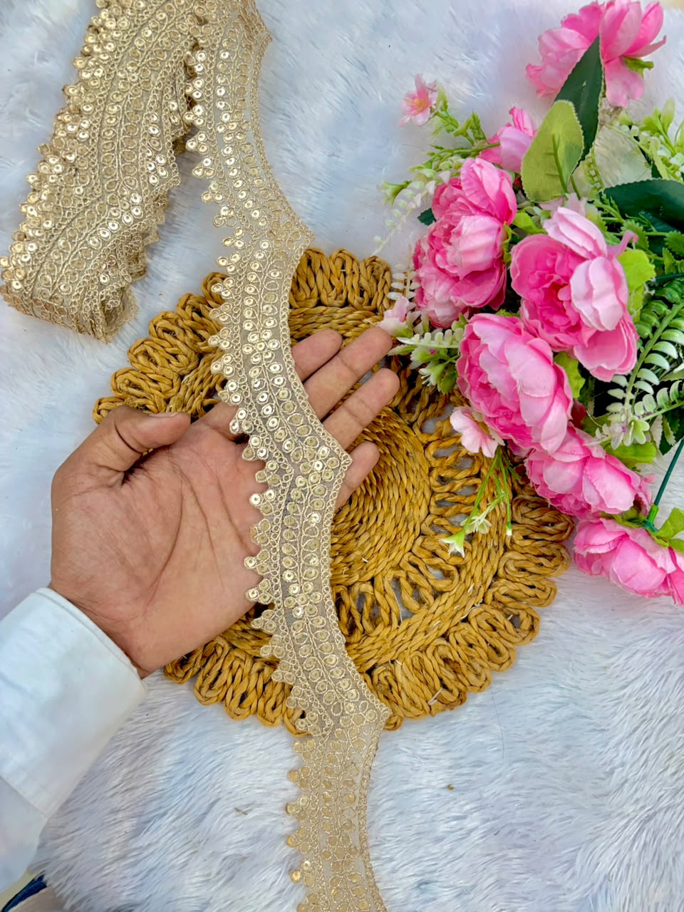 Exclusive cutwork Lace border pack of 9metrr