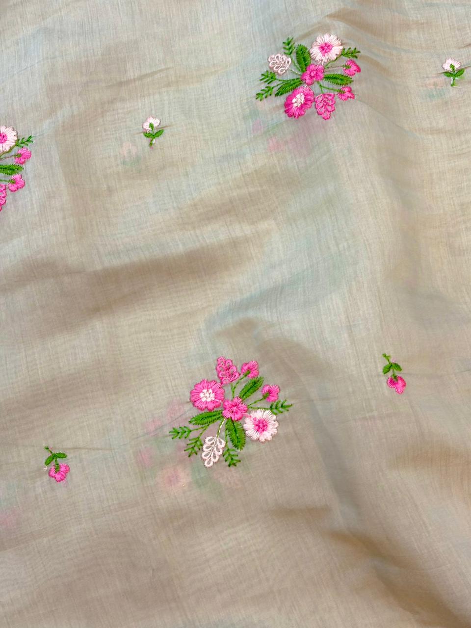 PASHPINA SILK EMBROIDERED FABRIC 44" WIDTH