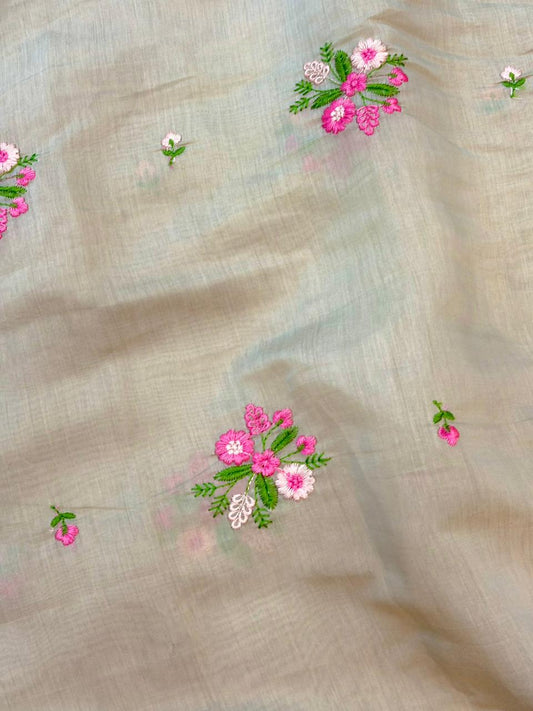 PASHPINA SILK EMBROIDERED FABRIC 44" WIDTH