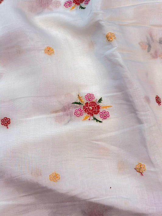 PASHPINA SILK EMBROIDERED FABRIC 44" WIDTH