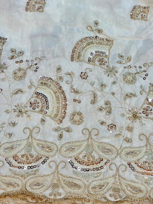 Natural crepe Luxe Handwork Crêpe width 44 bridal wear ✅Dyble