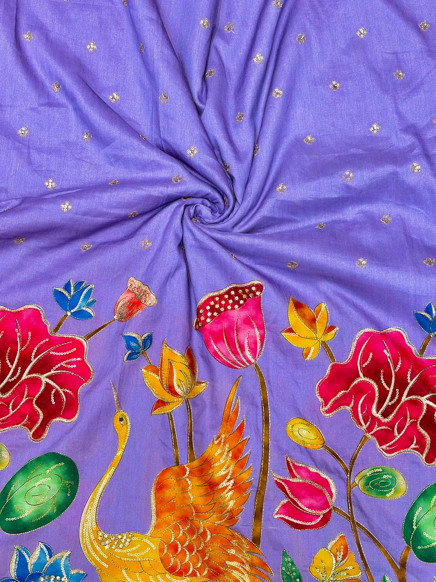 pure 100% Kalamkari Border Pure Imported Fabric width 44