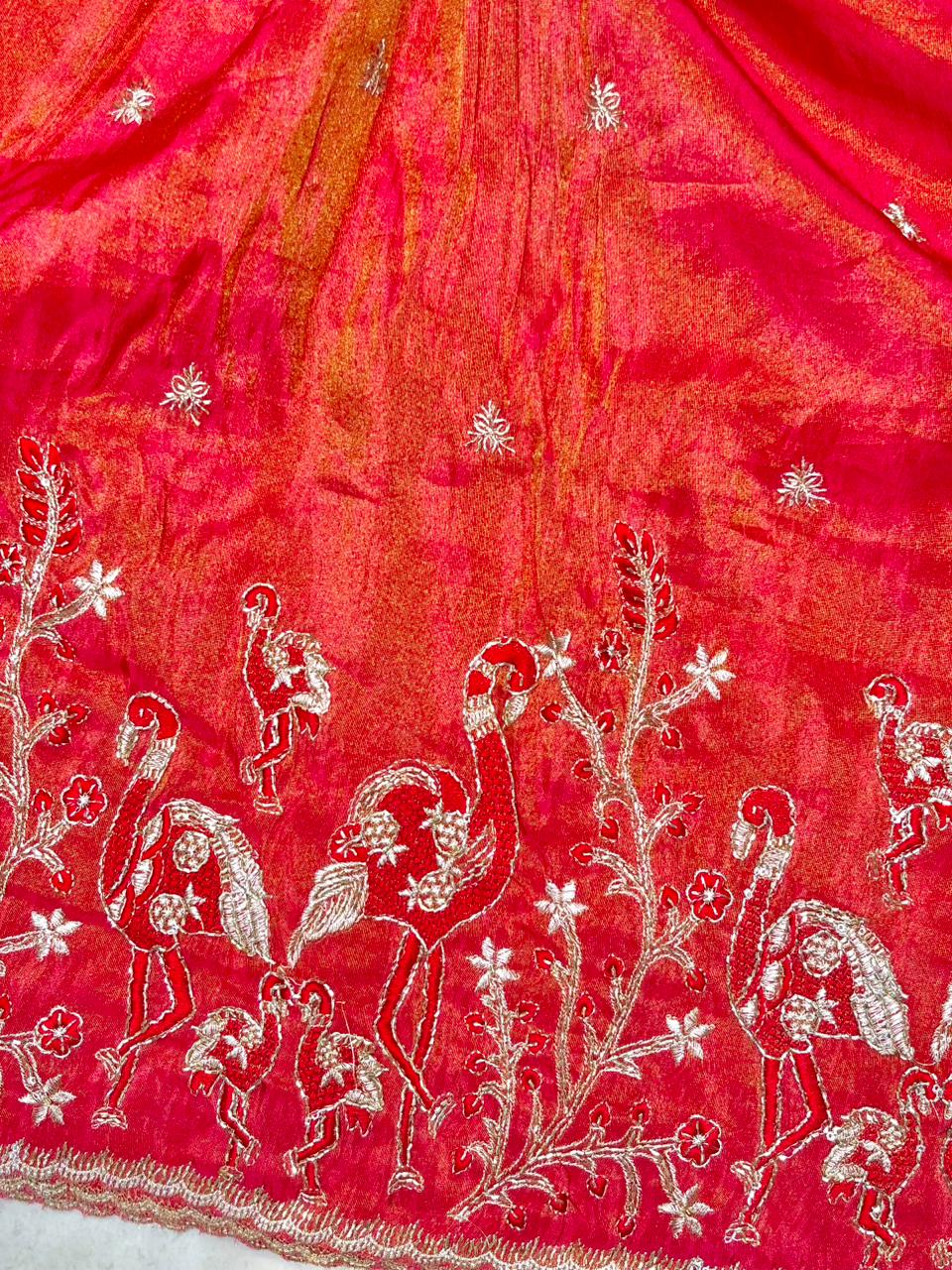 Premium🥻 Viscouse tissue👗 border fabrics beats work beautiful design width 44