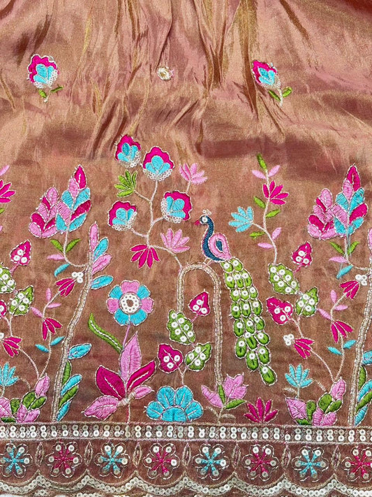 Premium🥻 Viscouse tissue👗 border fabrics beats work beautiful design width 44