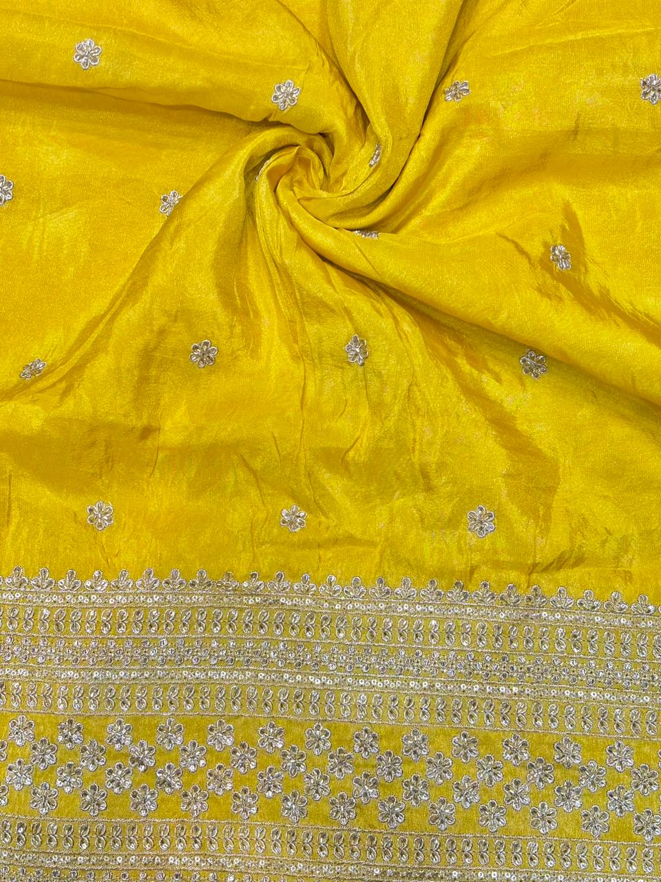 Premium🥻 Viscouse tissue👗 border fabrics beats work beautiful design width 44