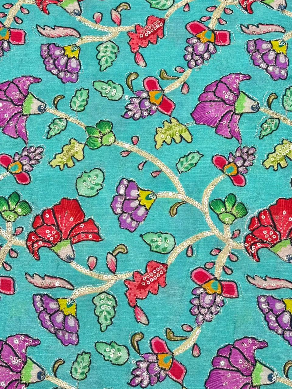 Royal Kalamkari Enchantment | Premium Dola Silk width 44 soft lite weight