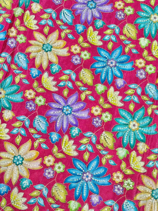 Beautiful 😍 Pure Chenin fabrics flower desing 44inch width