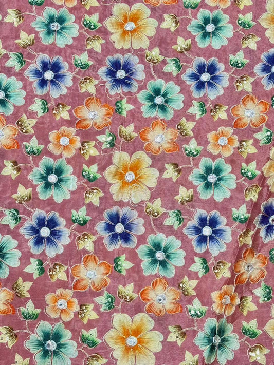 Beautiful 😍 Pure Chenin fabrics flower desing 44inch width