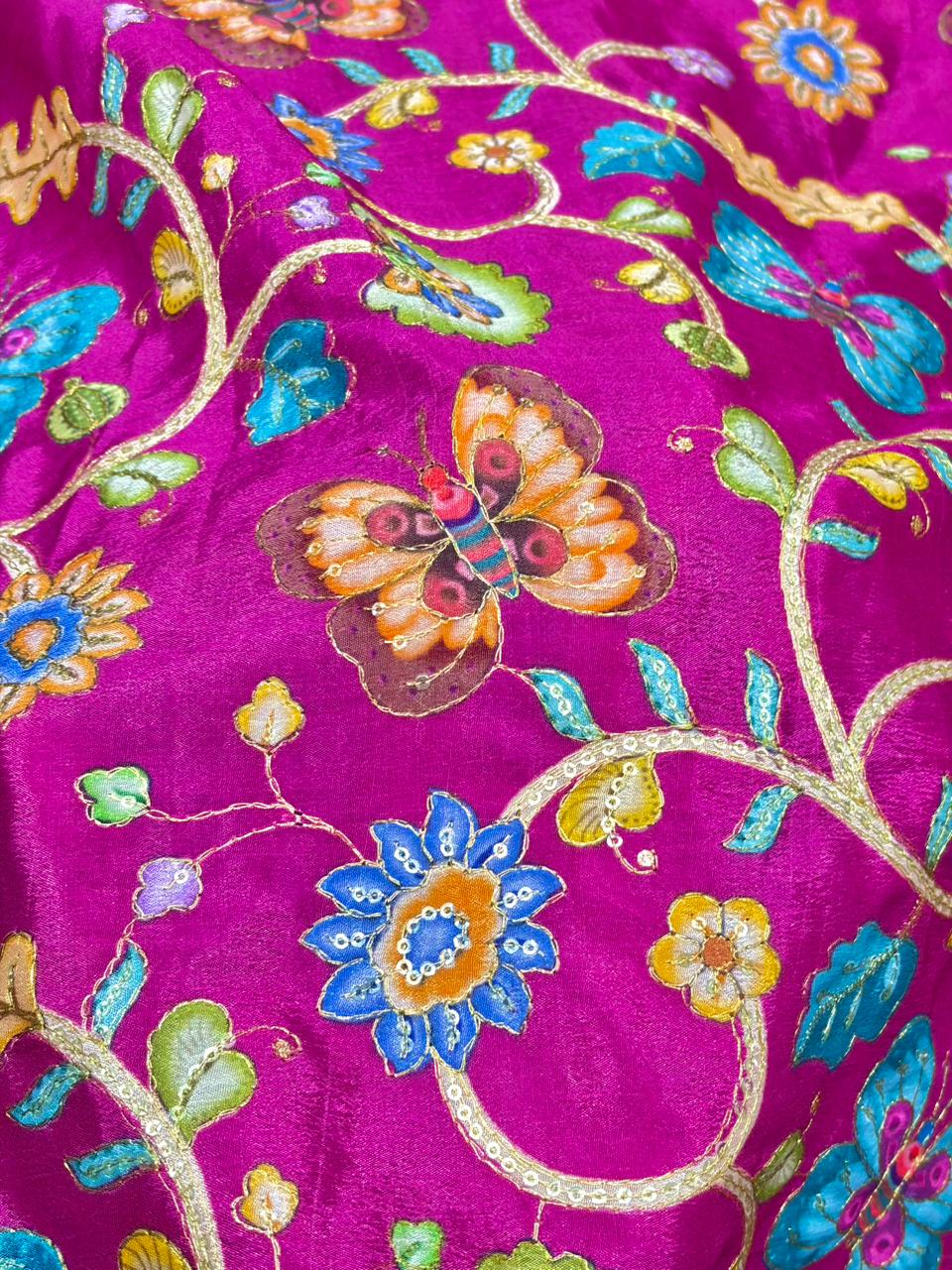 Beautiful 😍 Pure Chenin fabrics flower desing 44inch width
