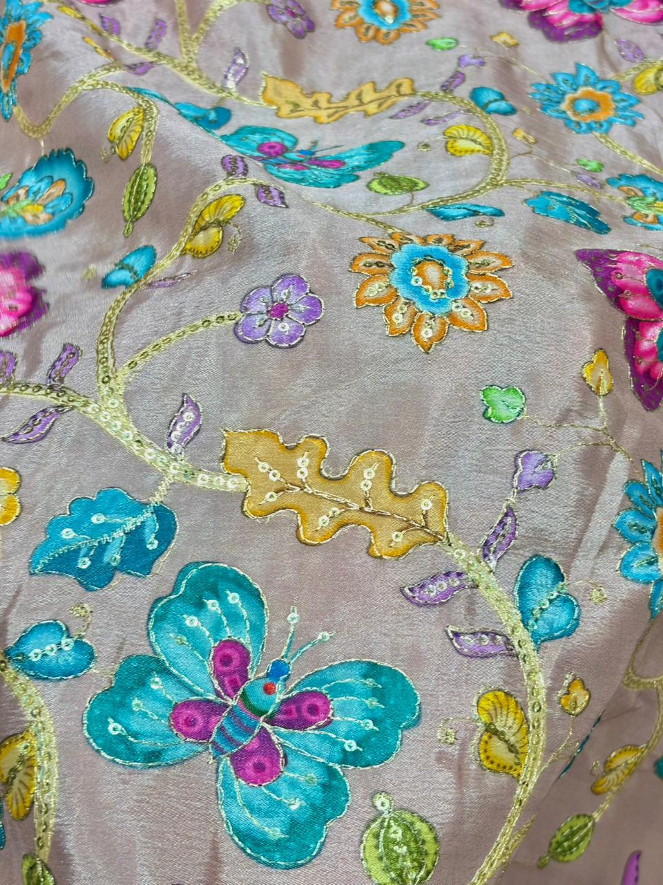 Beautiful 😍 Pure Chenin fabrics flower desing 44inch width