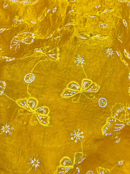 Luxury Imported Fendy Fabric – Regal Butterfly Sequin Art width 44