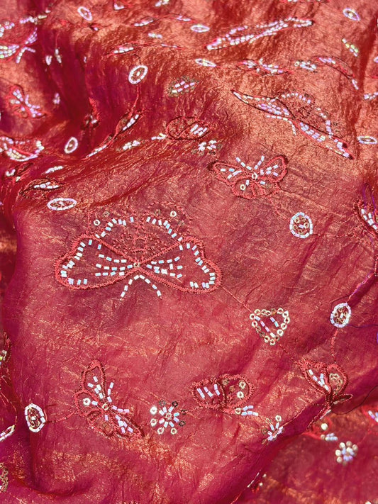 Luxury Imported Fendy Fabric – Regal Butterfly Sequin Art width 44
