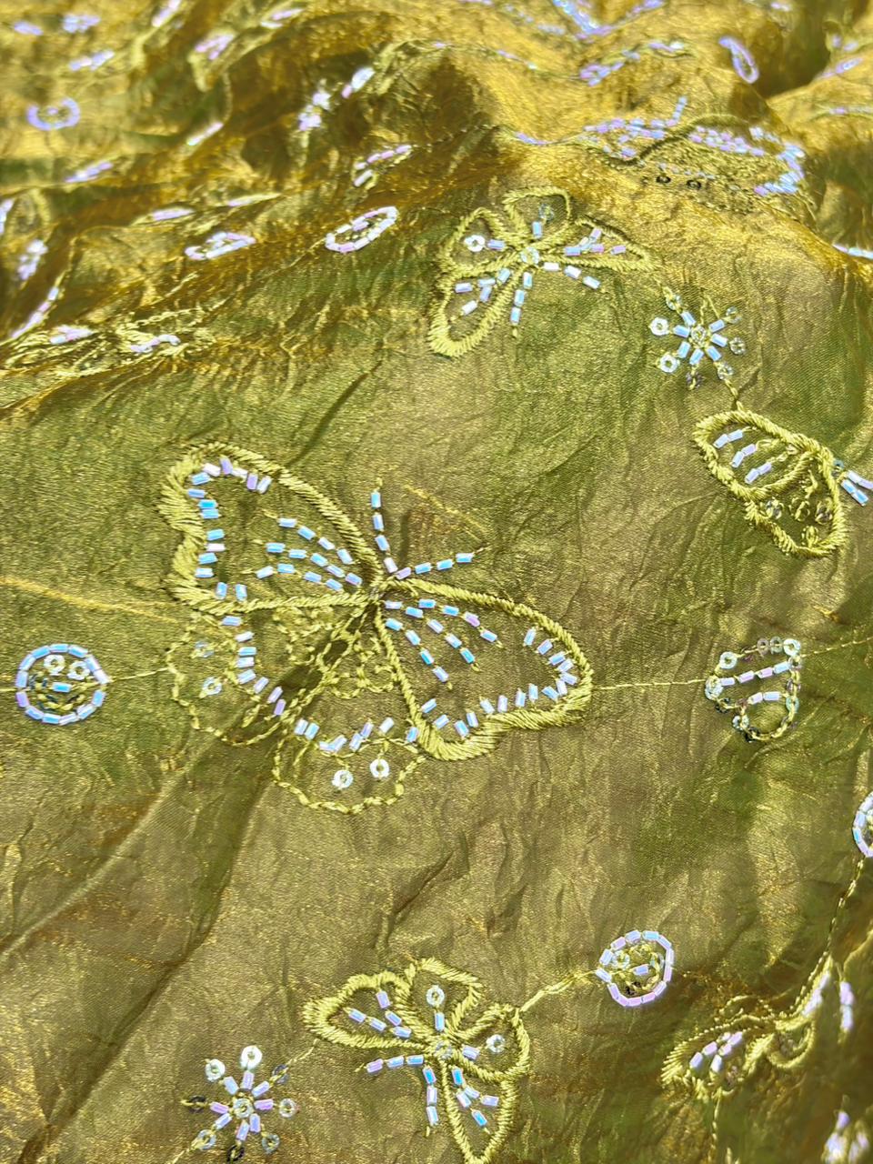 Luxury Imported Fendy Fabric – Regal Butterfly Sequin Art width 44
