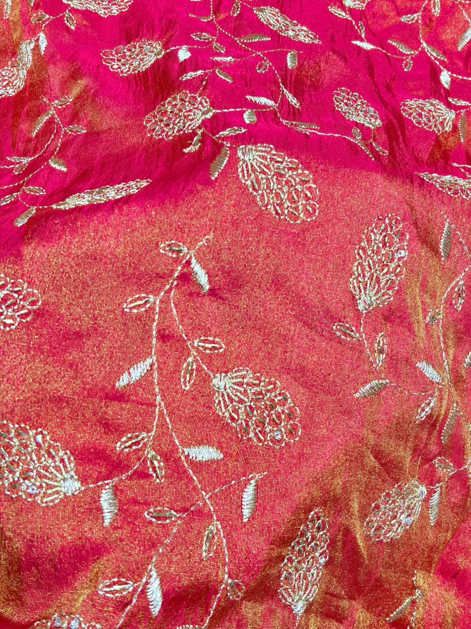 Regal Viscose Tissue fabrics – Exquisite Beadwork & Floral Artistry Width 44