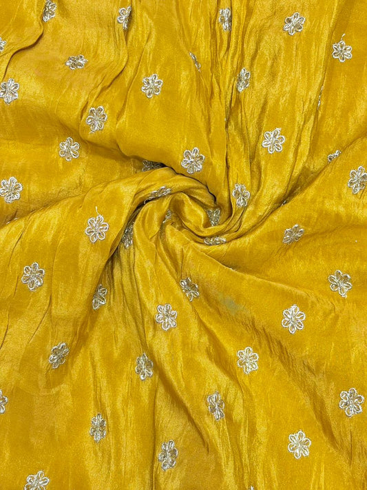 Regal Viscose Tissue fabrics – Exquisite Beadwork & Floral Artistry Width 44