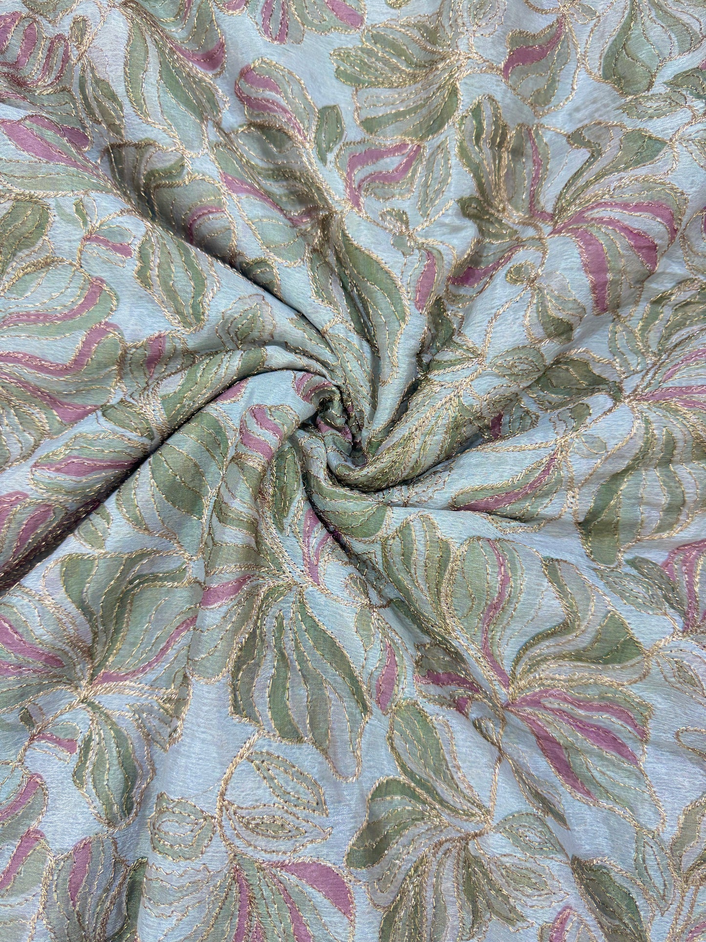 Bold Bloom Sequin Embroidered Chenon Fabric