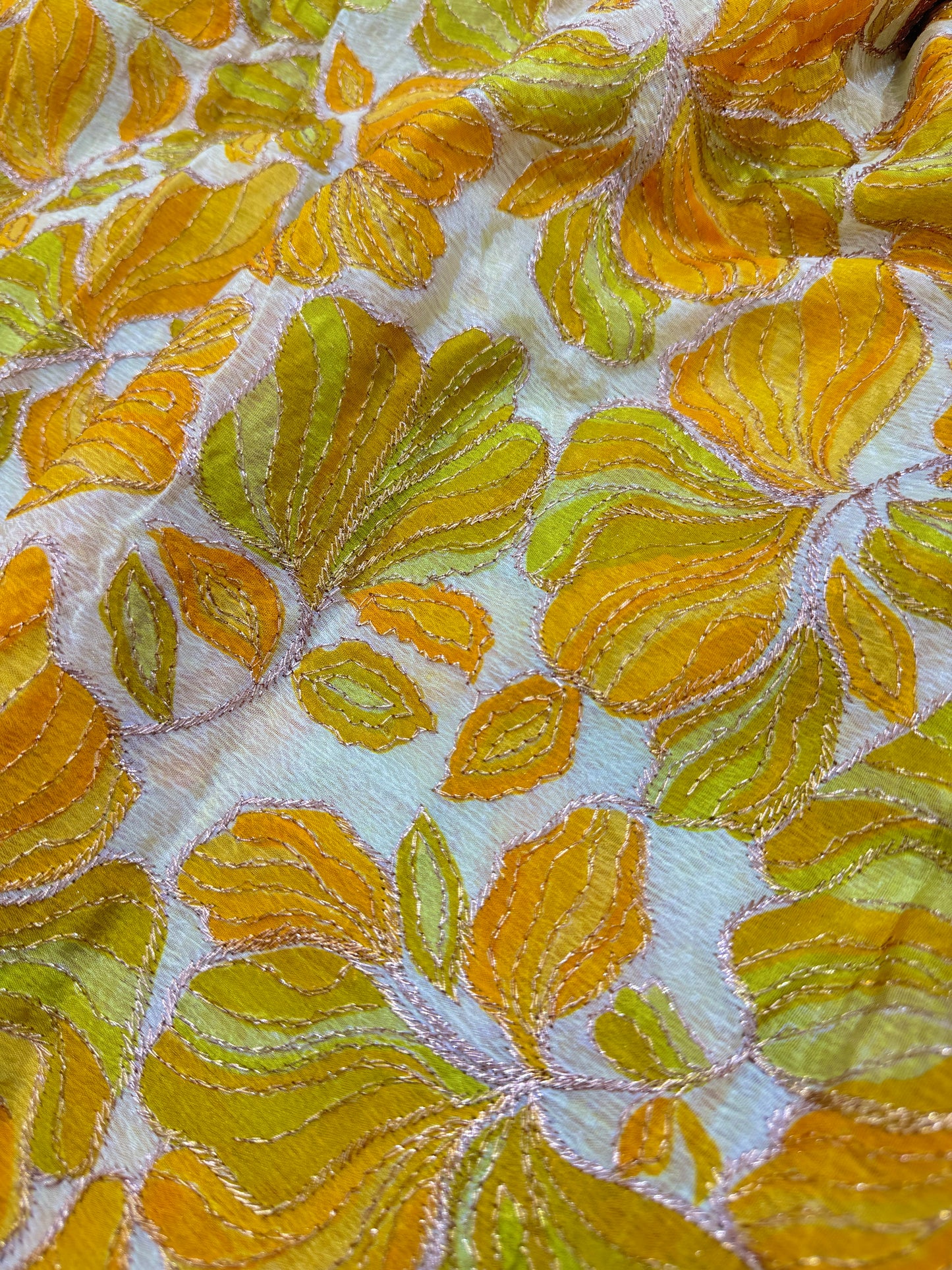 Bold Bloom Sequin Embroidered Chenon Fabric