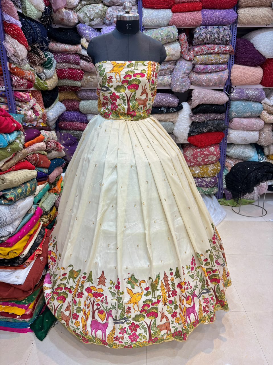 Pure Kalamkari Malai Silk Fabric ✨ soft width 45