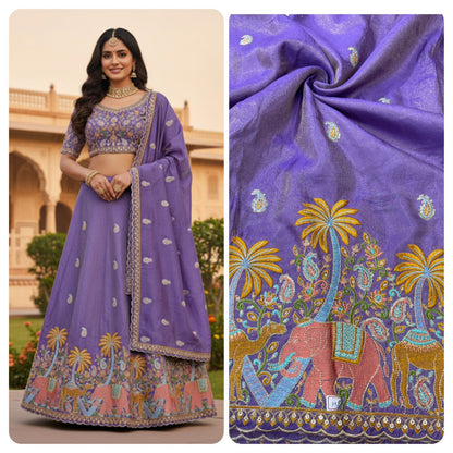 😍 حاشية تطريز من فيسكوز نقي 💕 مع تصميم الفيل 🐘  للهنغار، والساري، والبلوزة، والفستان، عرض 45 بوصة