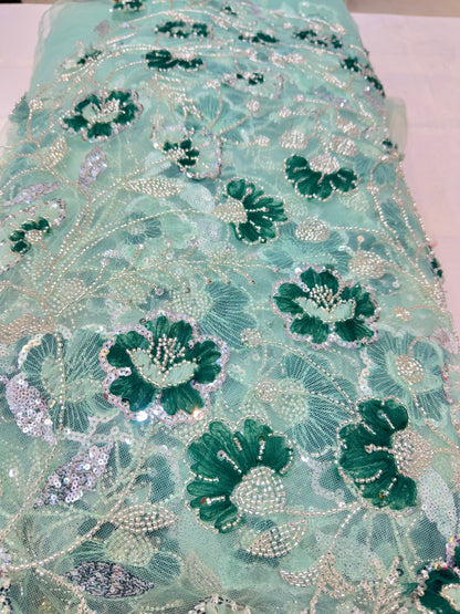 Emma Imported Handwork Net Embroidery with Appliqué 54 Inch Width