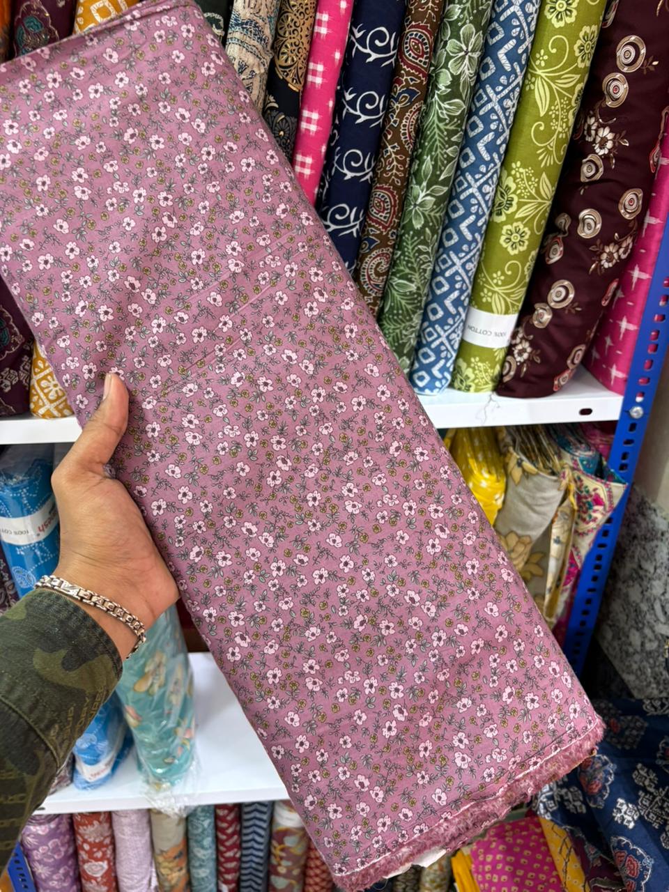 Pure 100% Cambric Cotton Printed Fabric – Soft & Elegant Ethnic Floral Design 44width Vol 2