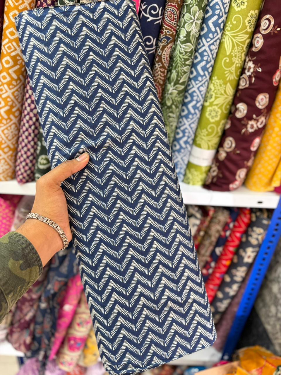 Pure 100% Cambric Cotton Printed Fabric – Soft & Elegant Ethnic Floral Design 44width Vol 2