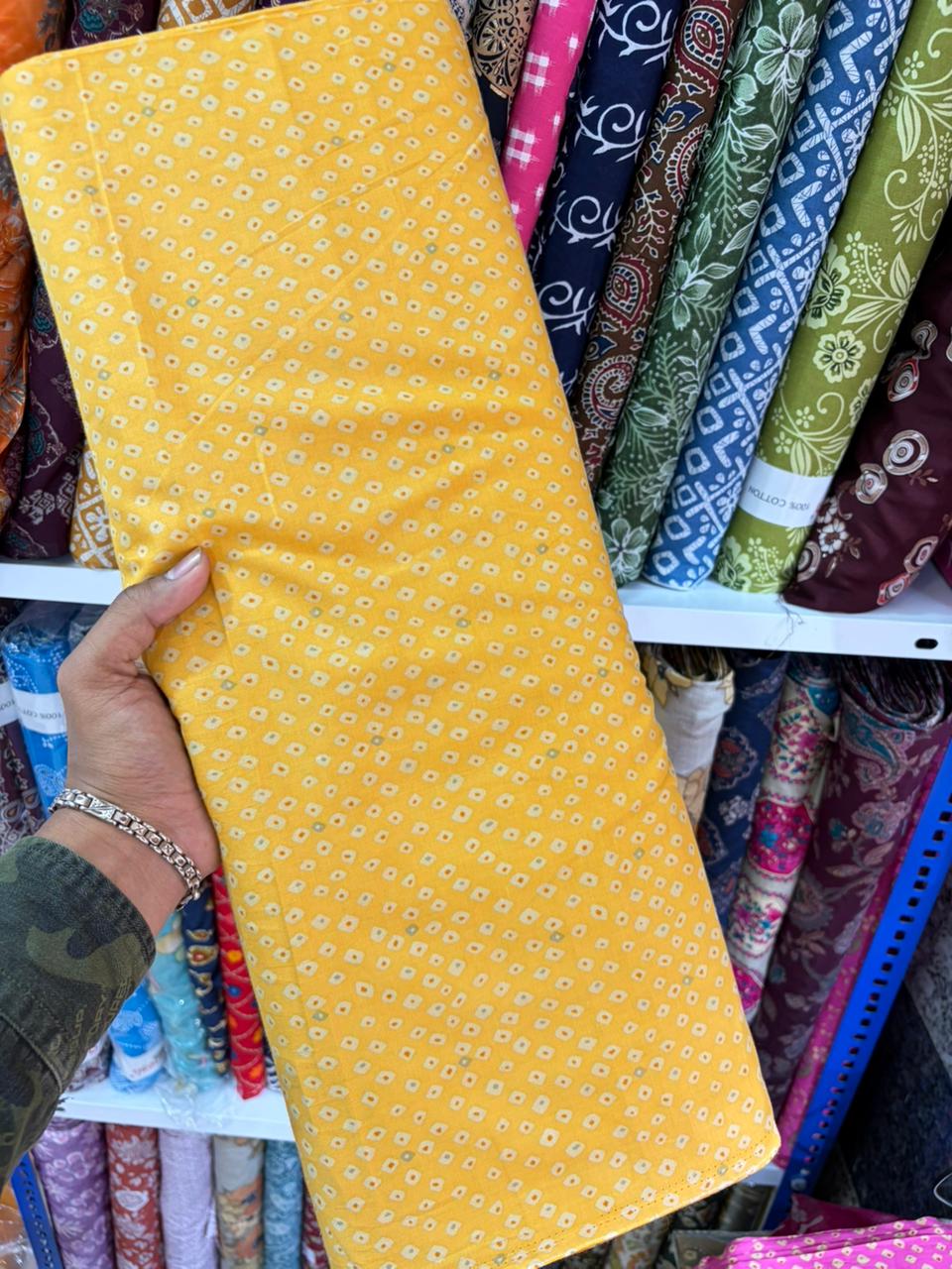 Pure 100% Cambric Cotton Printed Fabric – Soft & Elegant Ethnic Floral Design 44width Vol 2