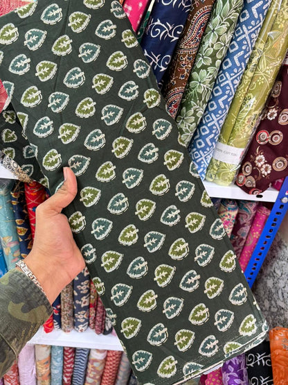 Pure 100% Cambric Cotton Printed Fabric – Soft & Elegant Ethnic Floral Design 44width