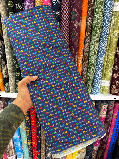 Pure 100% Cambric Cotton Printed Fabric – Soft & Elegant Ethnic Floral Design 44width