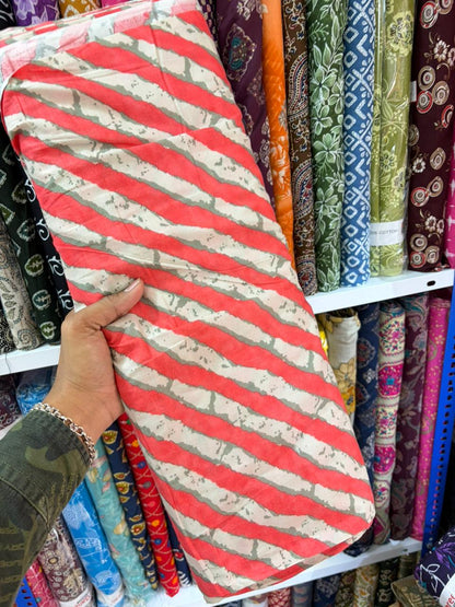 Pure 100% Cambric Cotton Printed Fabric – Soft & Elegant Ethnic Floral Design 44width