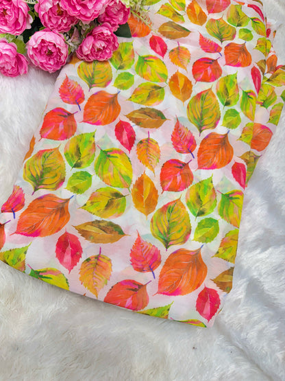 Georgette imprimée 100% douce 👗, tissu léger de 44-45 pouces de large, idéal pour les saris, les anarkalis et les robes 🥻