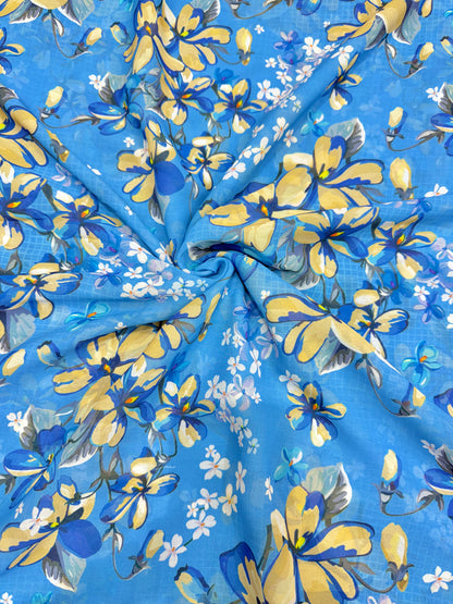 Georgette imprimée 100% douce 👗, tissu léger de 44-45 pouces de large, idéal pour les saris, les anarkalis et les robes 🥻