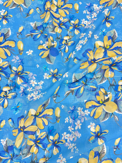 Georgette imprimée 100% douce 👗, tissu léger de 44-45 pouces de large, idéal pour les saris, les anarkalis et les robes 🥻