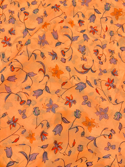 Georgette imprimée 100% douce 👗, tissu léger de 44-45 pouces de large, idéal pour les saris, les anarkalis et les robes 🥻