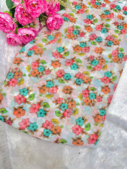 Georgette imprimée 100% douce 👗, tissu léger de 44-45 pouces de large, idéal pour les saris, les anarkalis et les robes 🥻