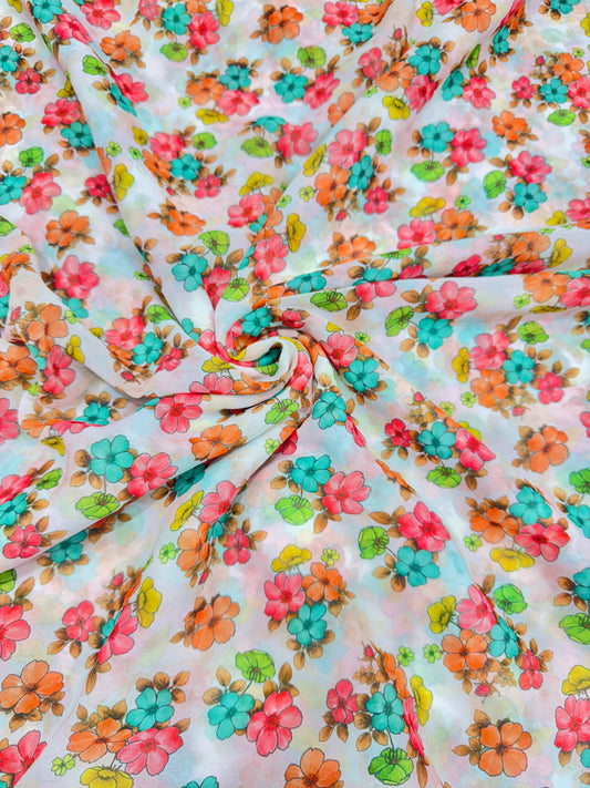 100% Soft 👗printed georgette,🥻Lightweight  44-45inch width Sare , Anarkali , dresses