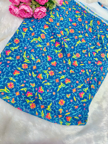 Georgette imprimée 100% douce 👗, tissu léger de 44-45 pouces de large, idéal pour les saris, les anarkalis et les robes 🥻