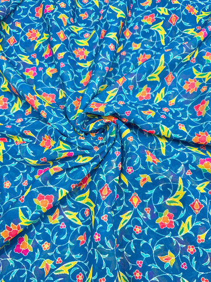 Georgette imprimée 100% douce 👗, tissu léger de 44-45 pouces de large, idéal pour les saris, les anarkalis et les robes 🥻