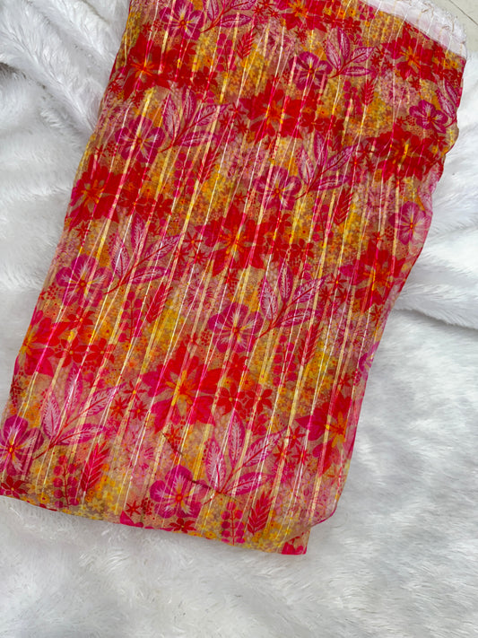 🥰Printed organza fabric 👗features a delicate floral print in a beautiful 🥹 44inch width