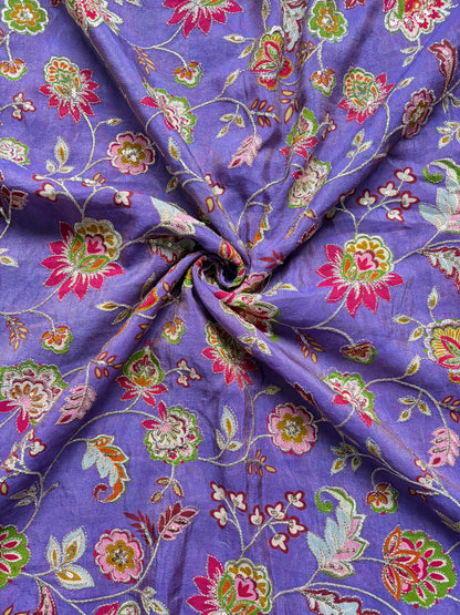 Pure viscouse tissue zari work 44inch width