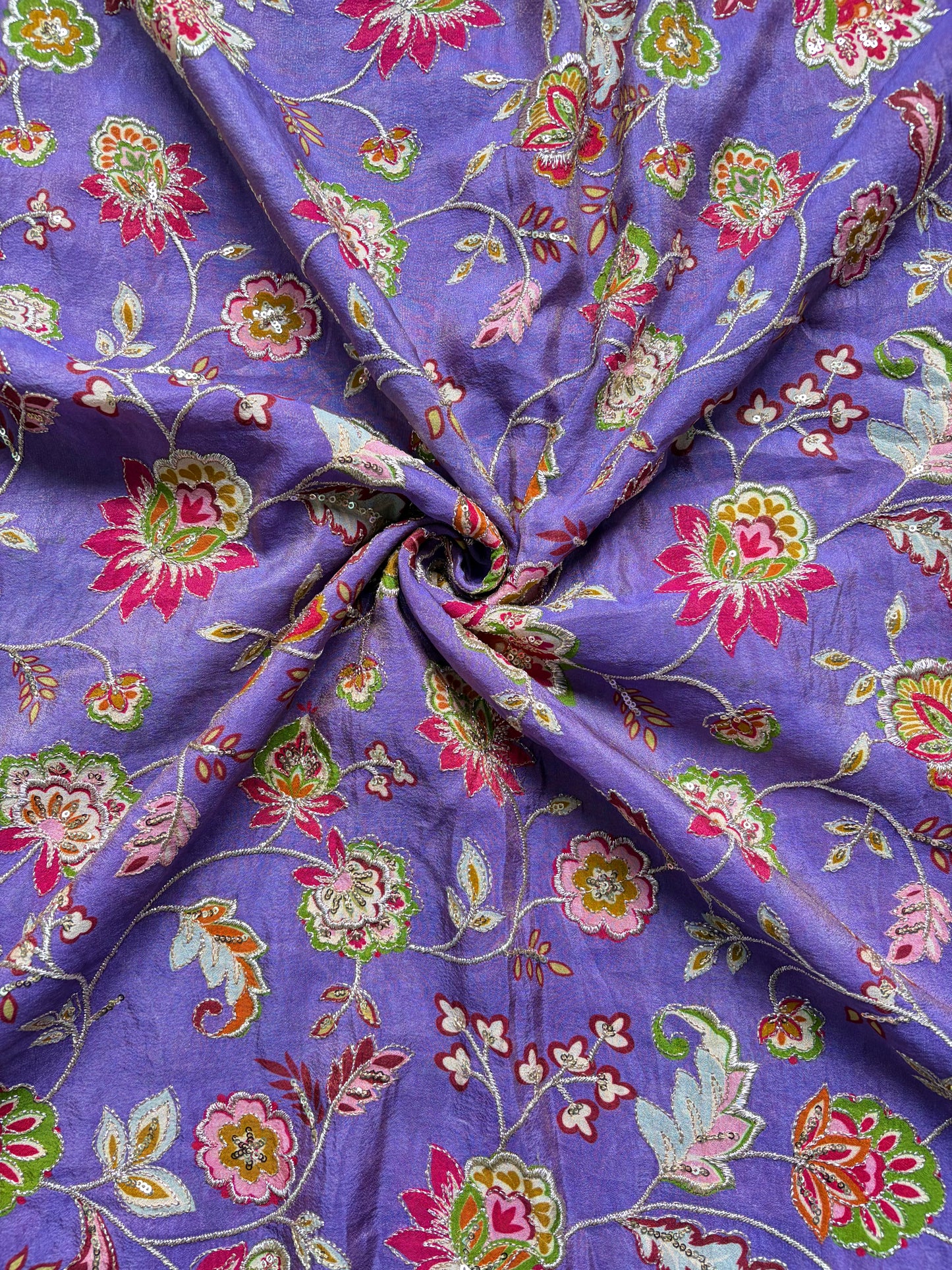 Pure viscouse tissue zari work 44inch width