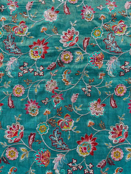 Pure viscouse tissue zari work 44inch width